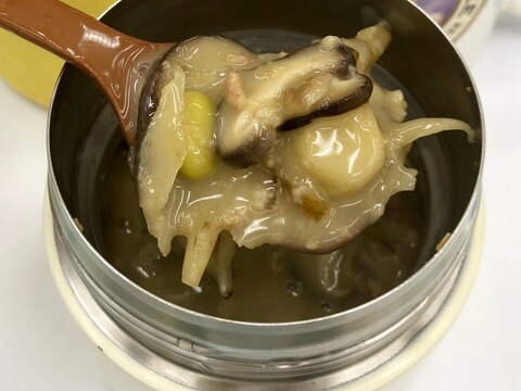 ごぼうと枝豆の醤油コンソメ　オートミール